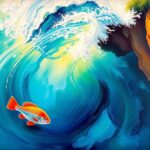 Pisces represents both fish and the erosive force of water and life.