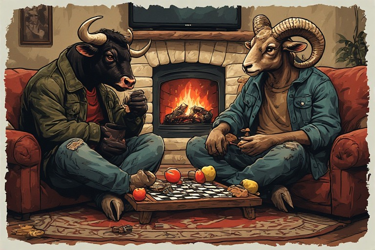 Aries and Taurus Compatibility Illustration